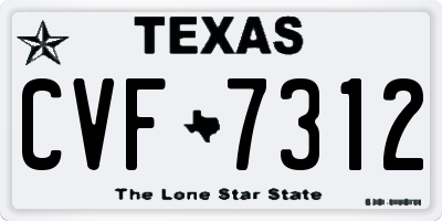 TX license plate CVF7312