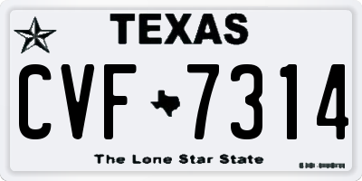 TX license plate CVF7314