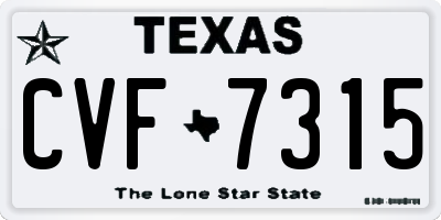 TX license plate CVF7315