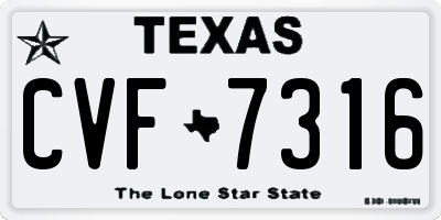 TX license plate CVF7316