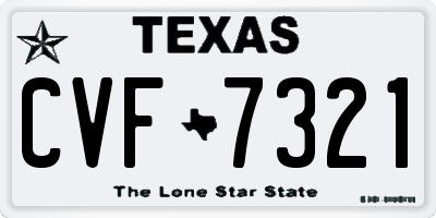 TX license plate CVF7321