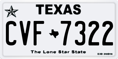 TX license plate CVF7322