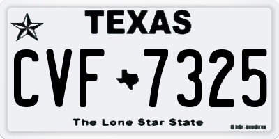 TX license plate CVF7325