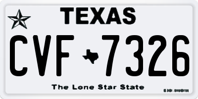 TX license plate CVF7326