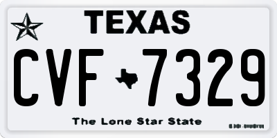 TX license plate CVF7329