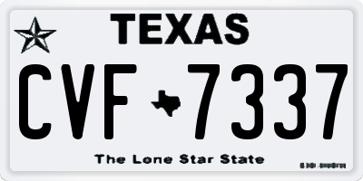 TX license plate CVF7337