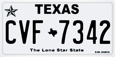 TX license plate CVF7342