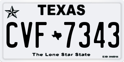 TX license plate CVF7343
