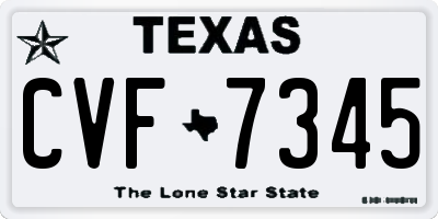 TX license plate CVF7345