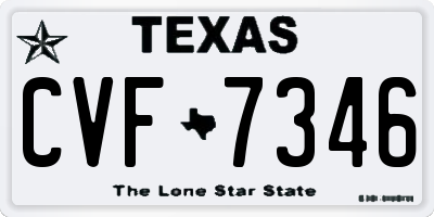 TX license plate CVF7346