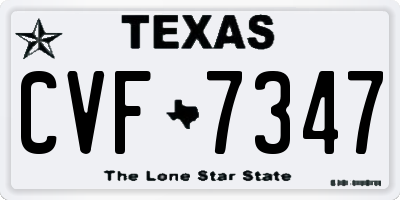 TX license plate CVF7347