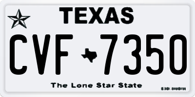 TX license plate CVF7350