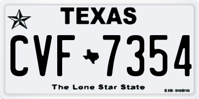TX license plate CVF7354