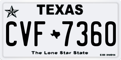 TX license plate CVF7360
