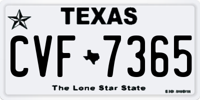 TX license plate CVF7365