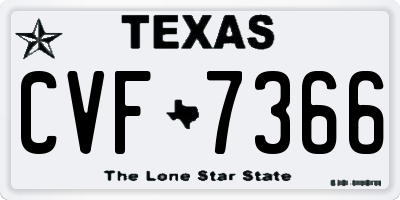 TX license plate CVF7366