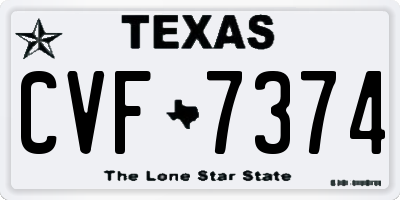 TX license plate CVF7374