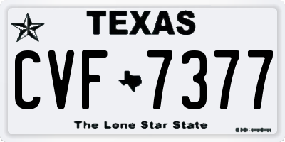 TX license plate CVF7377