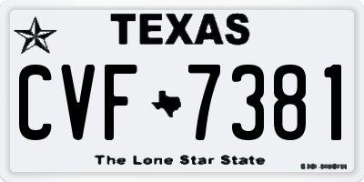 TX license plate CVF7381