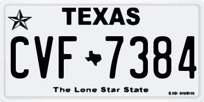 TX license plate CVF7384