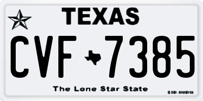TX license plate CVF7385