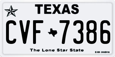 TX license plate CVF7386