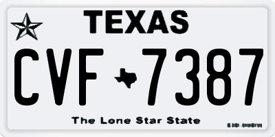 TX license plate CVF7387