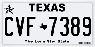 TX license plate CVF7389
