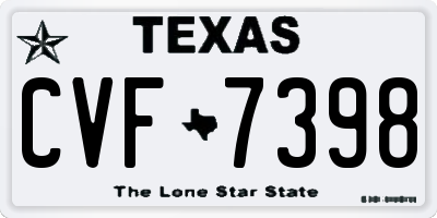 TX license plate CVF7398