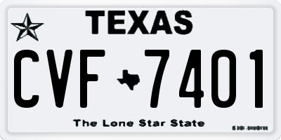 TX license plate CVF7401