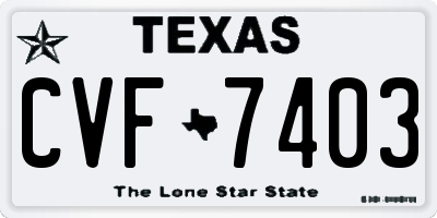 TX license plate CVF7403