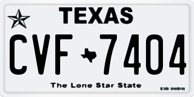 TX license plate CVF7404