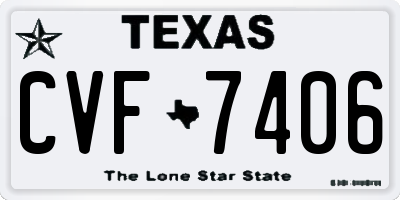 TX license plate CVF7406