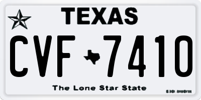 TX license plate CVF7410
