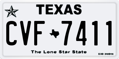 TX license plate CVF7411
