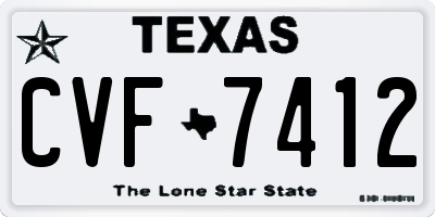 TX license plate CVF7412