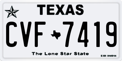 TX license plate CVF7419