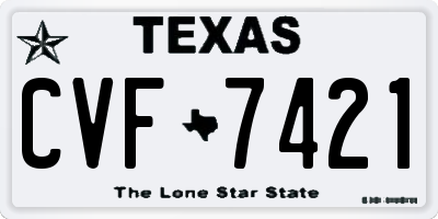 TX license plate CVF7421