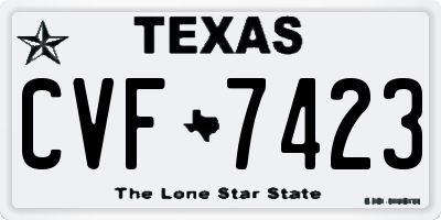 TX license plate CVF7423
