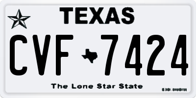 TX license plate CVF7424