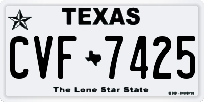TX license plate CVF7425