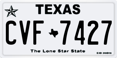 TX license plate CVF7427