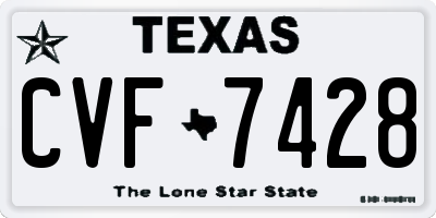 TX license plate CVF7428