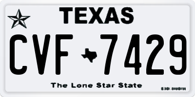 TX license plate CVF7429