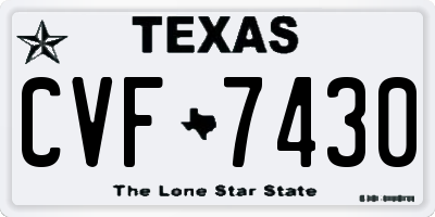 TX license plate CVF7430