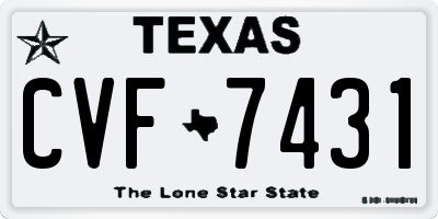 TX license plate CVF7431