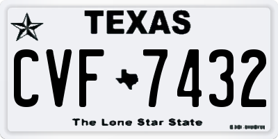 TX license plate CVF7432