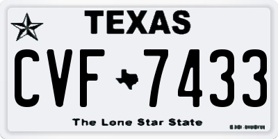 TX license plate CVF7433