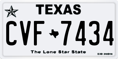 TX license plate CVF7434