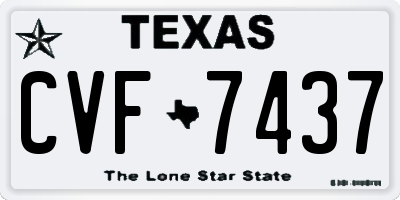 TX license plate CVF7437